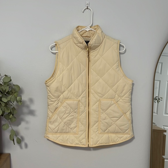 J. Crew cream quilted zip up vest - Picture 2 of 7